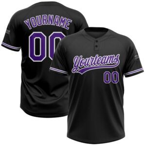 Black Purple White Two Button Unisex Softball…