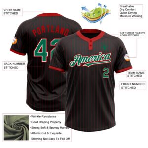 Black Red Pinstripe Kelly Green White Two Button Unisex Softball Jersey Custom Team Softball Jersey 3 cw3shw.jpg