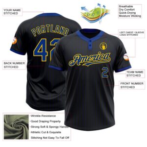 Black Royal Pinstripe Yellow Two Button Unisex Softball Jersey Custom Team Softball Jersey 3 tpa7r1.jpg