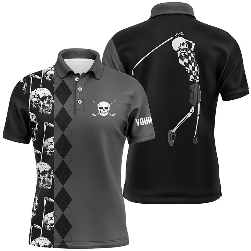 Black Skull Argyle Pattern Custom Men’s Best Men’s Golf Wear, Golf Polo Shirt, Golf Shirts Black Skull Argyle Pattern Custom Men’s Best Men’s Golf Wear, Golf Polo Shirt, Golf Shirts