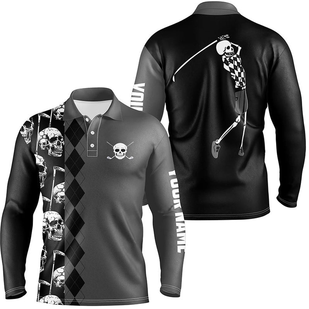 Black Skull Argyle Pattern Custom Men’s Best Men’s Golf Wear, Golf Polo Shirt, Golf Shirts Black Skull Argyle Pattern Custom Men’s Best Men’s Golf Wear, Golf Polo Shirt, Golf Shirts