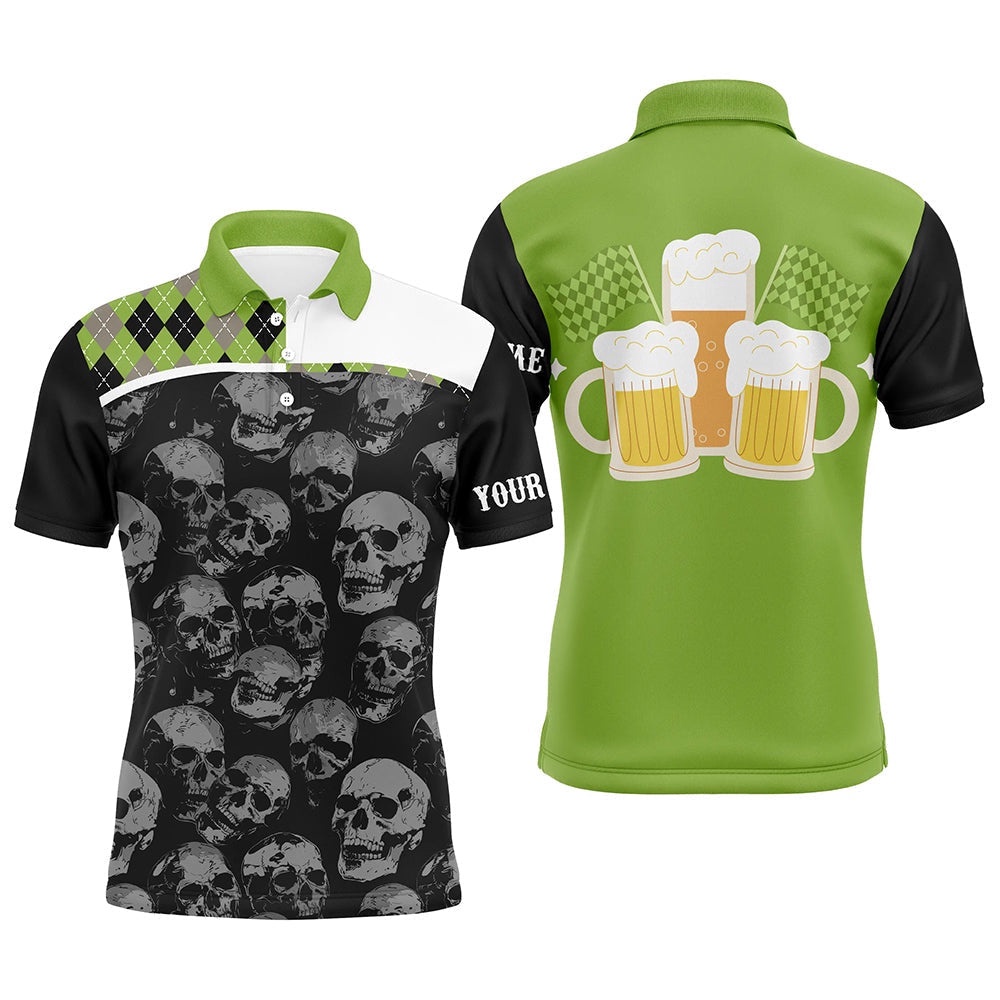 Black Skull Argyle Plaid Pattern Men’s Golf Polo Shirts Custom Team Beer Golf Top For Men Green, Golf Polo Shirt, Golf Shirts Black Skull Argyle Plaid Pattern Men’s Golf Polo Shirts Custom Team Beer Golf Top For Men Green, Golf Polo Shirt, Golf Shirts