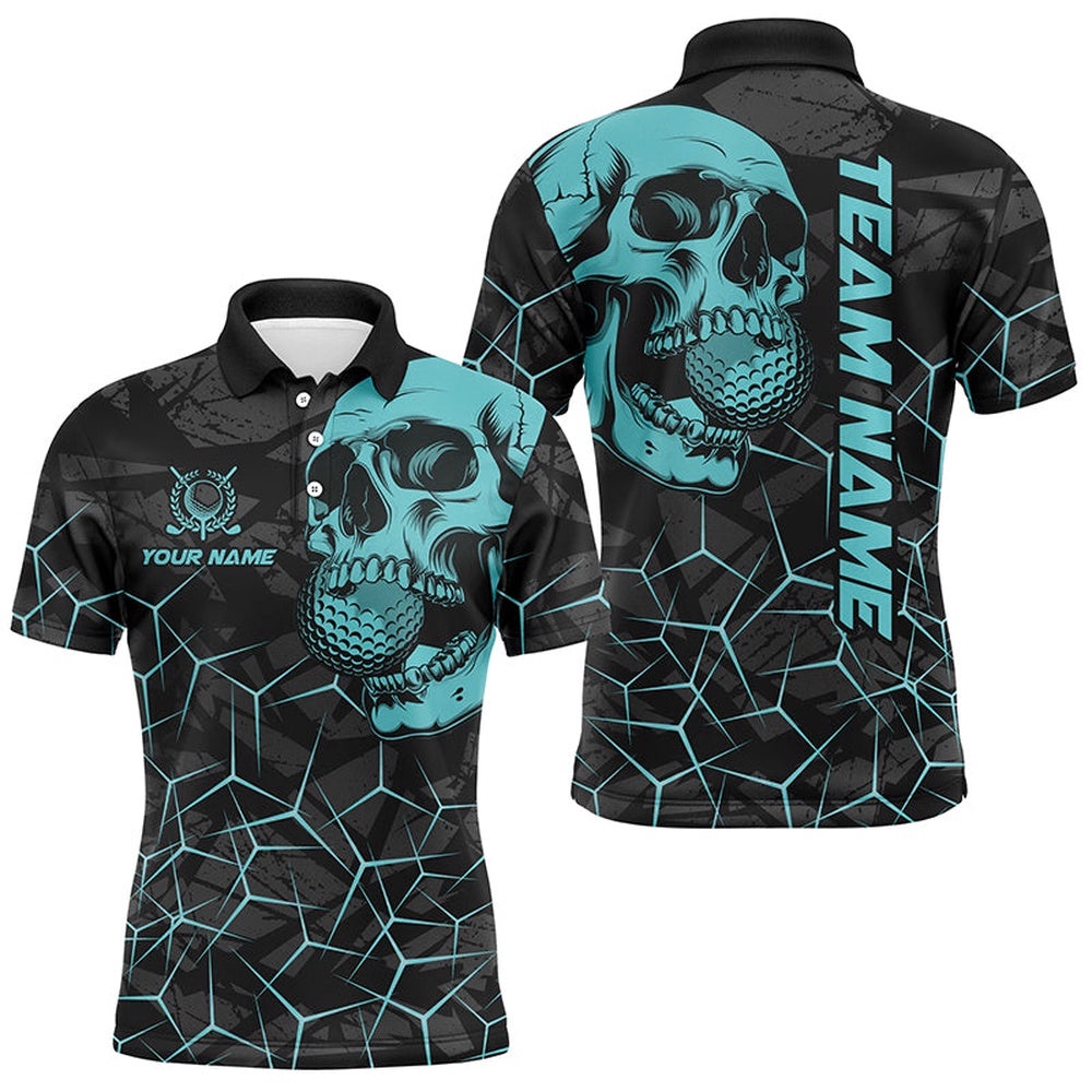 Black Skull Camo Golf Polo Shirt For Men Custom Golf Team Jerseys, Gifts For Golfers Turquoise, Golf Polo Shirt, Golf Shirts Black Skull Camo Golf Polo Shirt For Men Custom Golf Team Jerseys, Gifts For Golfers Turquoise, Golf Polo Shirt, Golf Shirts