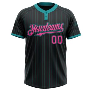 Black Teal Pinstripe Pink Two Button Unisex Softball Jersey Custom Team Softball Jersey 2 fk0hle.jpg