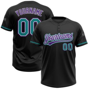Black Teal Purple Two Button Unisex Softball…