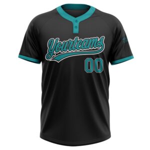 Black Teal White Two Button Unisex Softball Jersey Custom Team Softball Jersey 2 rjccie.jpg