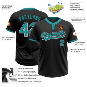 Black Teal White Two Button Unisex Softball Jersey Custom Team Softball Jersey 3 kfwrb5.jpg