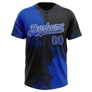 Black Thunder Blue White 3D Pattern Abstract Brush Stroke Two Button Unisex Softball Jersey Custom Team Softball Jersey 2 xuxgm4.jpg