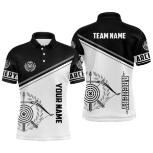 Black White Archery Bow Polo Shirts For…