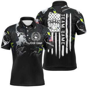 Black White Camo Mens Polo Bowling Shirts…