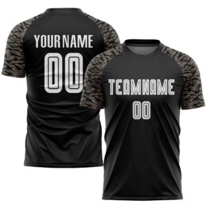 Black White Camo Sublimation Soccer Uniform Jersey,…
