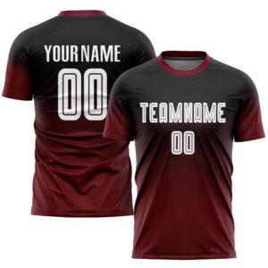 Black White Crimson Sublimation Fade Fashion Soccer…