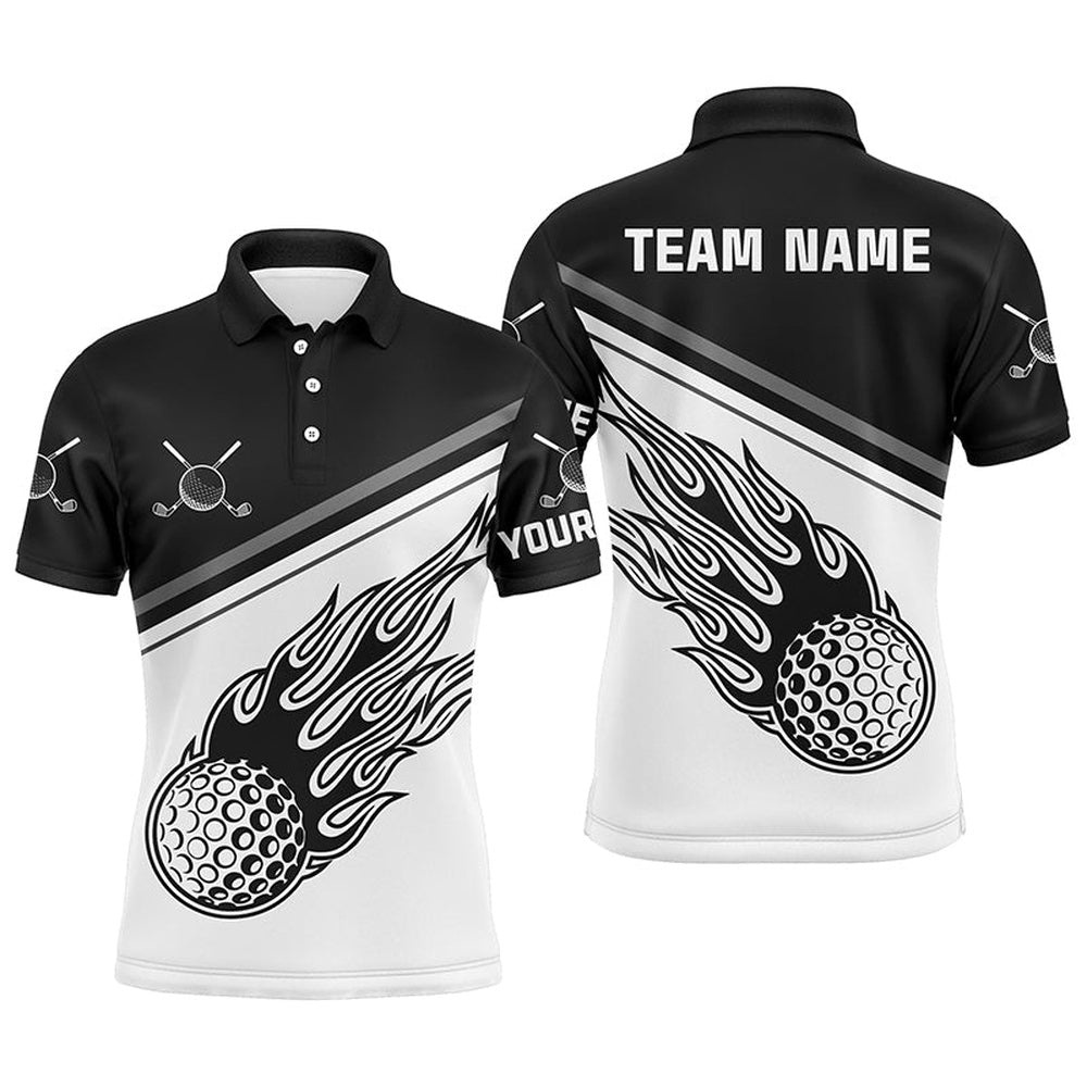 Black White Flame Personalized Golf Men’s Polo Shirt Custom Golf Shirts For Men Cool Golf Gifts, Golf Polo Shirt, Golf Shirts Black White Flame Personalized Golf Men’s Polo Shirt Custom Golf Shirts For Men Cool Golf Gifts, Golf Polo Shirt, Golf Shirts