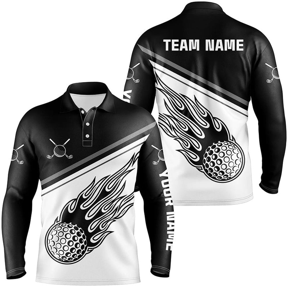 Black White Flame Personalized Golf Men’s Polo Shirt Custom Golf Shirts For Men Cool Golf Gifts, Golf Polo Shirt, Golf Shirts Black White Flame Personalized Golf Men’s Polo Shirt Custom Golf Shirts For Men Cool Golf Gifts, Golf Polo Shirt, Golf Shirts
