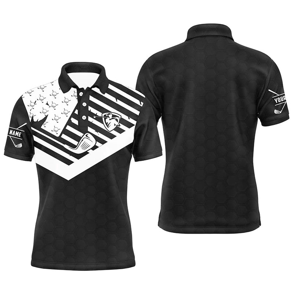 Black White Men’s Golf Polo Shirt Custom American Flag Golf Clubs Patriotic Golf Polo Shirts For Men, Golf Polo Shirt, Golf Shirts Black White Men’s Golf Polo Shirt Custom American Flag Golf Clubs Patriotic Golf Polo Shirts For Men, Golf Polo Shirt, Golf Shirts