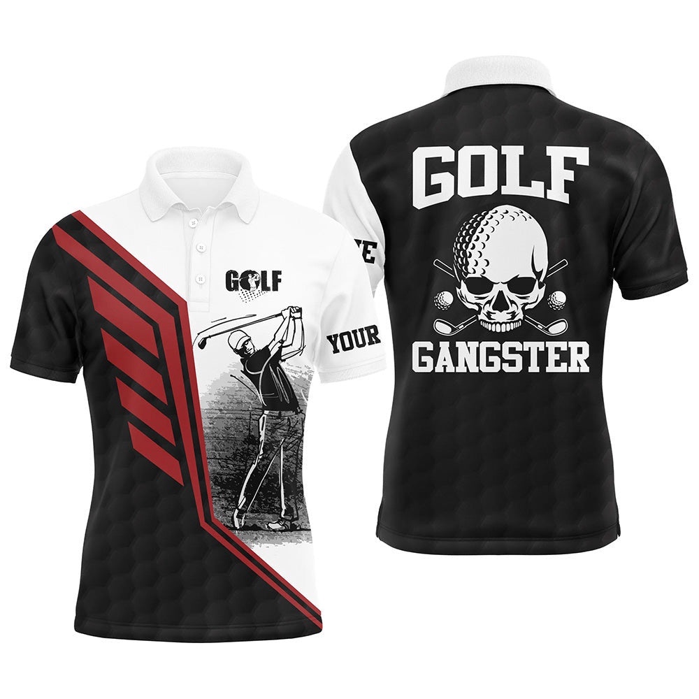 Black White Men’s Golf Polo Shirt Custom Golf Gangster Golf Ball Golf Polos For Men Golf Gifts For Dad, Golf Polo Shirt, Golf Shirts Black White Men’s Golf Polo Shirt Custom Golf Gangster Golf Ball Golf Polos For Men Golf Gifts For Dad, Golf Polo Shirt, Golf Shirts