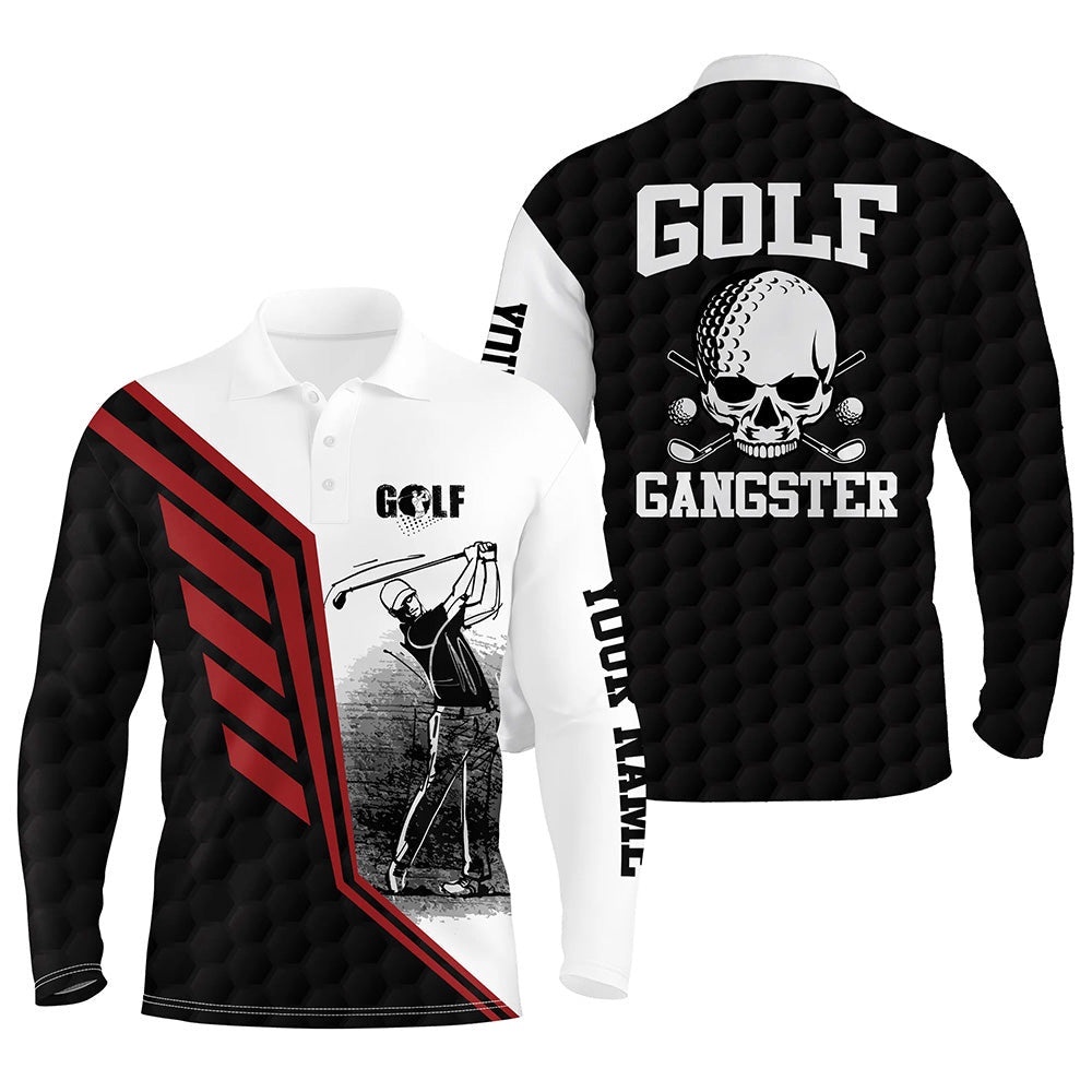 Black White Men’s Golf Polo Shirt Custom Golf Gangster Golf Ball Golf Polos For Men Golf Gifts For Dad, Golf Polo Shirt, Golf Shirts Black White Men’s Golf Polo Shirt Custom Golf Gangster Golf Ball Golf Polos For Men Golf Gifts For Dad, Golf Polo Shirt, Golf Shirts
