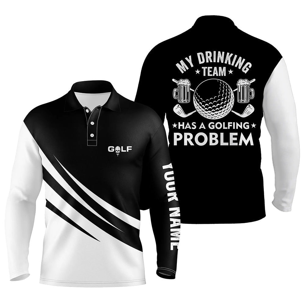 Black White Men’s Golf Polos Shirts Custom My Drinking Team Has A Golfing Problem, Golf Beer Team Shirt, Golf Polo Shirt, Golf Shirts Black White Men’s Golf Polos Shirts Custom My Drinking Team Has A Golfing Problem, Golf Beer Team Shirt, Golf Polo Shirt, Golf Shirts