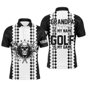 Black White Men’s Golf Polos Shirts Custom…