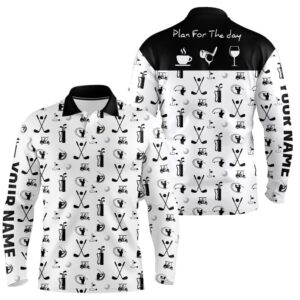 Black White Plan For The Day Golf Icons Polo Shirt Custom Golf Shirts For Men Golf Gifts Golf Polo Shirt Golf Shirts 2 eph5a8.jpg