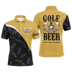 Black Yellow Men’s Golf Polos Shirts Custom…