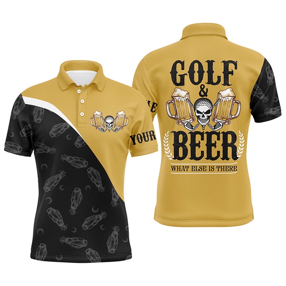 Black Yellow Men’s Golf Polos Shirts Custom Skull Golf And Beer What Else Is There, Golf Shirts For Men, Golf Polo Shirt, Golf Shirts Black Yellow Men’s Golf Polos Shirts Custom Skull Golf And Beer What Else Is There, Golf Shirts For Men, Golf Polo Shirt, Golf Shirts
