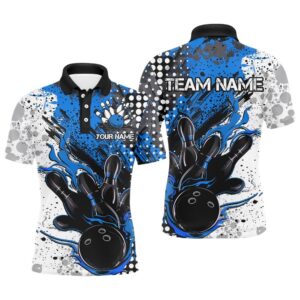 Blue And Black Flame Bowling Team Shirts,…
