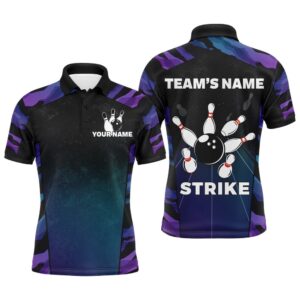 Blue And Purple Bowling Shirt Men Women…