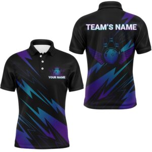 Blue And Purple Bowling Shirt Men Women…