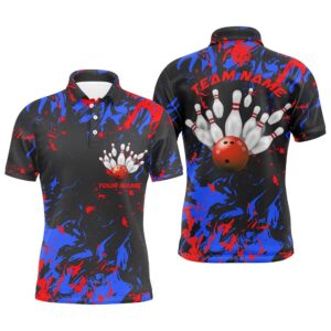 Blue And Red Camo Bowling Team Shirts…