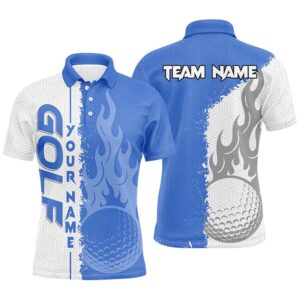 Blue And White Flame Golf Ball Custom…