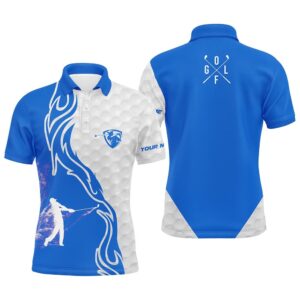 Blue And White Golf Player Long Sleeve…