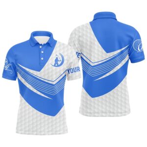 Blue And White Golf Shirt Custom Name…