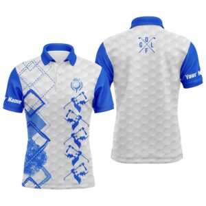 Blue And White Men’s Golf Polo Custom…