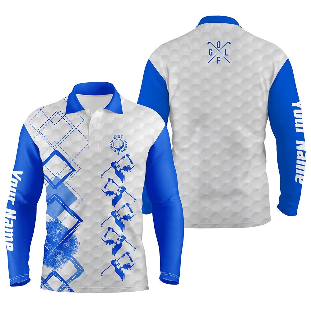 Blue And White Men’s Golf Polo Custom Name Men’s Golf Apparel, Gifts For Golf Lovers, Golf Polo Shirt, Golf Shirts Blue And White Men’s Golf Polo Custom Name Men’s Golf Apparel, Gifts For Golf Lovers, Golf Polo Shirt, Golf Shirts