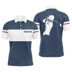 Blue And White Men’s Golf Polo Shirt…