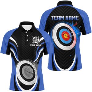Blue Archery Polo Archery Target Custom Men…