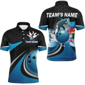 Blue Bowling League Shirt Men Bowling Team…