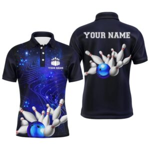 Blue Bowling Polo Shirt For Men Custom…