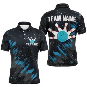 Blue Bowling Polo Shirt Team Custom Bowling…