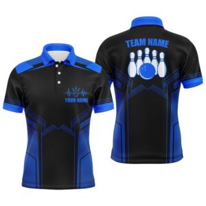 Blue Bowling Shirt For Men Custom Name…
