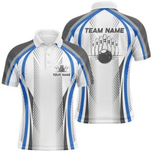 Blue Bowling Shirts Bowling Team Polo Shirt…