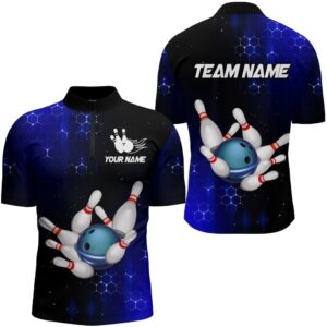 Blue Bowling Shirts Men Women Bowling Team…