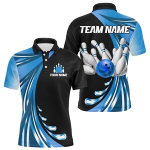 Blue Bowling Team Polo Shirt For Men…