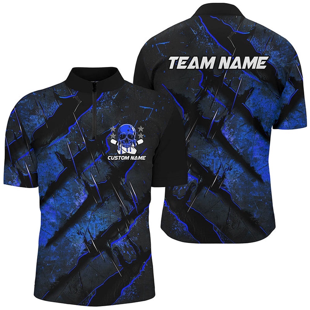 Blue Claw Customize Team Bowling Shirts, Skull Bowling Jersey For Men And Women, Custom Bowling Team Jersey Shirt Blue Claw Customize Team Bowling Shirts, Skull Bowling Jersey For Men And Women, Custom Bowling Team Jersey Shirt