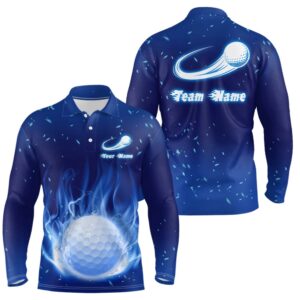Blue Fire Flame Golf Ball Men s Polo Shirt Custom Golf Tops For Men Personalized Golf Gifts Golf Polo Shirt Golf Shirts 2 jkukdb.jpg