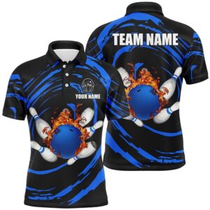 Blue Flame Bowling Ball And Pins Mens…