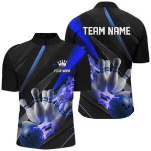 Blue Flame Bowling Shirts For Men, Bowling…