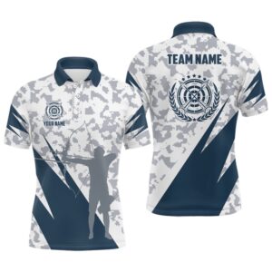 Blue Grey Digital Camo Archery Polo Shirts…