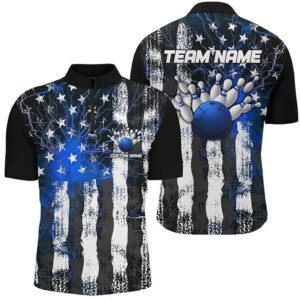 Blue Lightning American Flag Unisex Bowling Team…